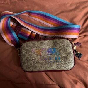 RARE COACH Signature Rexy And Carriage Sadie Camera Crossbody Bag
